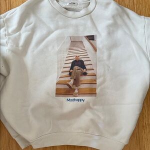 Madhappy Curb Your Enthusiasm Cream Graphic Crewneck Sweater